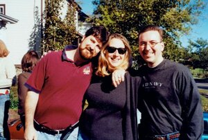 Andrew Gross, Linda Epstein and Jim Carty pose on the front lawn of 744 Ostrom Ave. for the first D.O. Palooza. The event began informally in 2002 and was never intended to be held annually. However, due to the efforts of D.O. management teams, it's been held nearly every year since.  